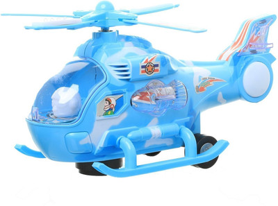 

Baby Tintin Musical Fighter Helicopter With LED Lights + Bump And Go Action(Multicolor)