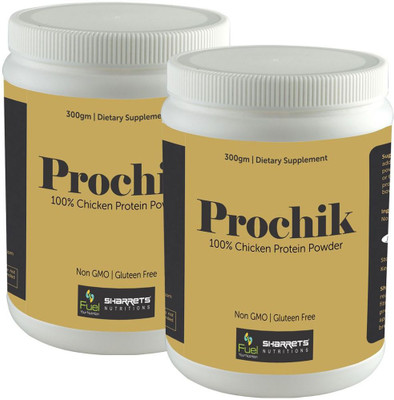 

SHARRETS PROCHIK [100% Chicken Protein Powder] 300gm x2 unflavored Protein Bars(600 g, UNFLAVOR)