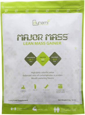 

Dynami Nutrition Major Mass Weight Gainers/Mass Gainers(3 kg, Banana)