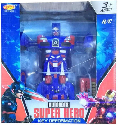 

P17 collection Super Hero Captain America Transformer Car for kids (multicolor)(Multicolor)