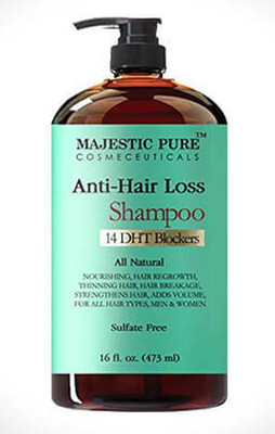 

Majestic Pure Hair Loss Shampoo, Offers Natural Ingredient Based Effective Solution, Add Volume and Strengthen Hair, Sulfate Free, 14 DHT Blockers, for Men & Women - 16 fl Oz(473 ml)