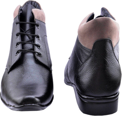 zeniver Zeniver Black Formal Boot Lace Up For Men(Black
