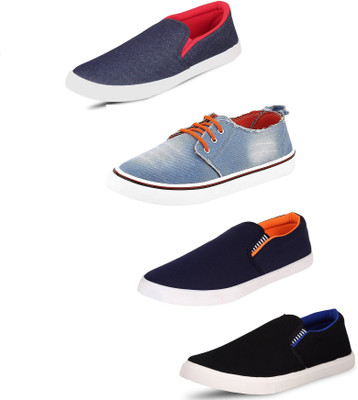 

BERLOC Canvas Shoes For Men(Blue, Black, Orange, Multicolor, Redblueblackorangedenim