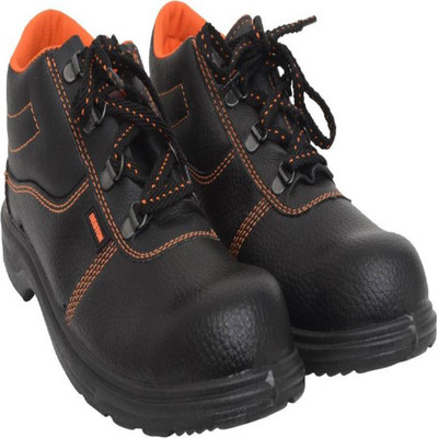 

Hillson Leather Safety With Steel Toe Cap Outdoor Shoes For Men(Black
