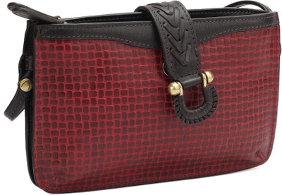 

Hidesign Women Casual Red Genuine Leather Sling Bag