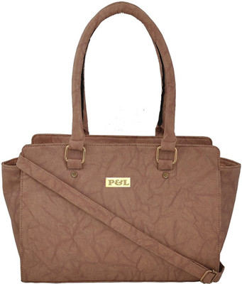

P&L Women Brown Leatherette Shoulder Bag