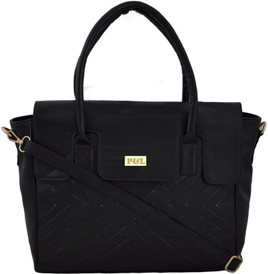 

P&L Women Black Leatherette Shoulder Bag