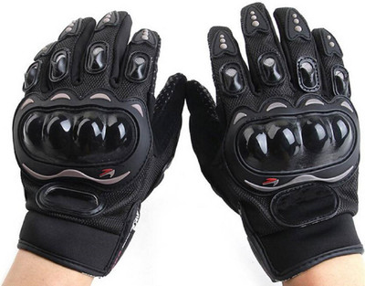 Trendmakerz Biker Gloves Shockproof Riding Gloves(Black)