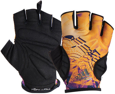

ADIDAS Wom Graph Gym & Fitness Gloves (M, Black, Orange), Black;ironmt;sogold