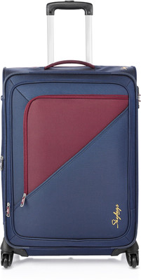 

Skybags Amore Spinner Soft Trolley 56 cm (Blue) Expandable Cabin Luggage -  inch(Blue