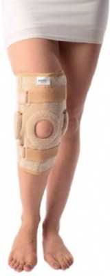 

Vissco Hinged Elastic Knee Support with Patella Opening Knee, Calf & Thigh Support (, Beige