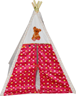 

Creative Textiles Play tent house for kids of age 2 to 8 years in handle box packing for easy storage indoor outdoor toys for kids development toys Includes Pipes Pipe locks Tent(Pink)