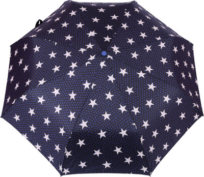 

FabSeasons White Star Digital Printed Semi Automatic 3 fold Umbrella for Rains, Summer and all Seasons Umbrella(Blue)