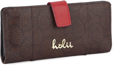 

Holii Women Casual, Evening/Party Brown, Red Genuine Leather Wallet(17 Card Slots), Brn red