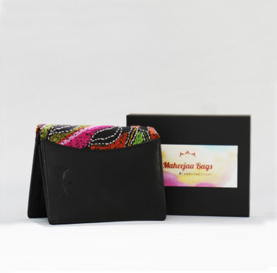 

Maheejaa Women Black Genuine Leather Wallet(10 Card Slots)