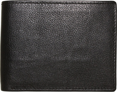 Wildmount Men Black Genuine Leather Wallet(7 Card Slots)