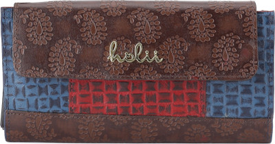 

Holii Women Red, Brown, Blue Genuine Leather Wallet(12 Card Slots), Red blue