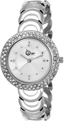 

shunya S-316 Silver Metal Diamond Studed Chronograph Pattern Bracelet Girls Watch - For Women Watch - For Women