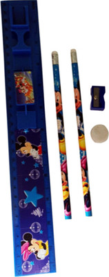 

Funcart MICKEY & Minnie MOUSE Scale ruler set with 2 pencils , rubber and sharpner kit