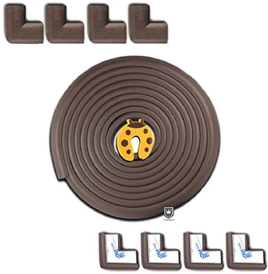 

Royalkart 23.15ft [20ft Edge + 8 Corners] & Corner Guards;Furniture Bumpers & Edge Cushion;Baby proof Desk Table Protector;Home Guards for Child safety proofing,Coffee Tiny Guards(brown)