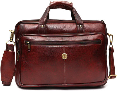 

STYLOLEATHERBAGS Leather Bag Leather Messenger Laptop Office College Hand Bag Messenger Bag(Brown, 16 inch)