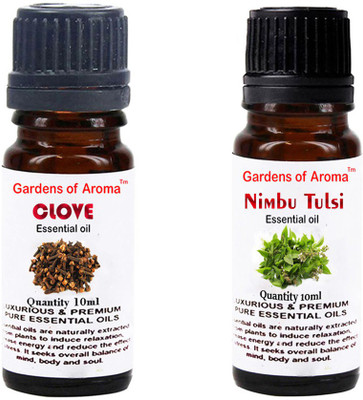 

Gardens Of Aroma Clove Essential Oil And Nimbutulsi Essential Oil(20 ml)