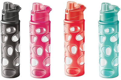 

Milton DUPLEX BOTTLE 700 ml Sipper(Pack of 4, Red, Black, Pink, Green), Multicolor