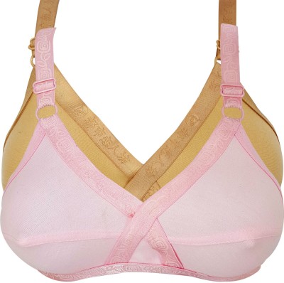 X-WELL Women Full Coverage Non Padded Bra(Pink, Beige)