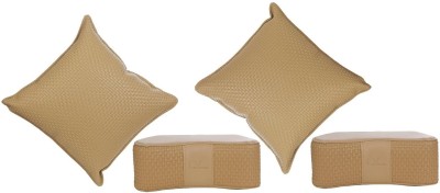 AuTO ADDiCT Beige Leatherite Car Pillow Cushion for Hyundai(Rectangular, Pack of 4)