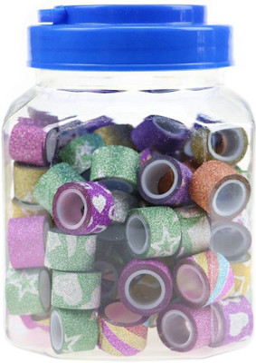 

Shopkooky Colored Handheld 100 Tapes Jar Of Printed Colorful Tape As DIY Scrapbook Materials And Art And Craft Supplies And Adhesive Stationery For Kids Project Craft (Manual)(Multicolor)