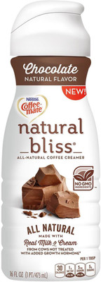 Nestle Coffee-mate Natural Bliss All-Natural Liquid Coffee Creamer, Chocolate - 473ml (16oz) Instant Coffee(473 g)