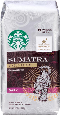

Starbucks Sumatra Single-Origin Dark Roast Whole Bean Coffee - 340g (12oz) Instant Coffee(340 g)