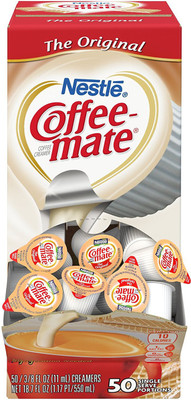 

Nestle Coffee-mate Coffee Creamer, Original, 0.375oz Liquid Creamer Singles, 50 Count - 550ml (18.7oz) Instant Coffee(550 g)