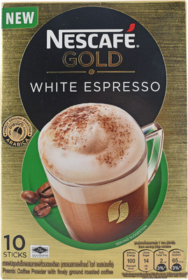 

Nescafe Gold Cafe White Espresso Premix Coffee, 10 Sticks - 250g (10x25g) Instant Coffee(250 g)