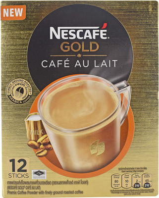 

Nescafe Gold Cafe Au Lait Premix Coffee, 12 Sticks - 228g (12x19g) Instant Coffee(228 g)