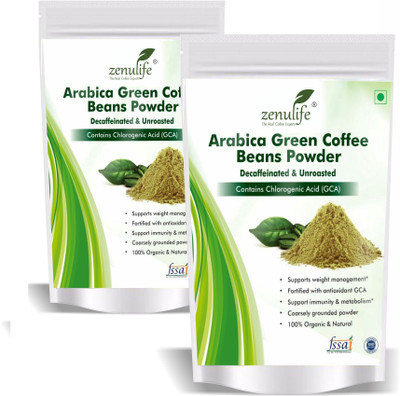 

zenulife Organic Green Coffee beans Powder for Weight Management 100 GM Pack of 2 Instant Coffee(2 x 50 g)
