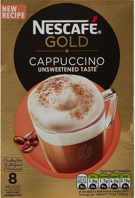 

Nescafe Gold Cappuccino Unsweetened Taste, 8 Mugs - 113.6g (8x14.2g) Instant Coffee 113 g