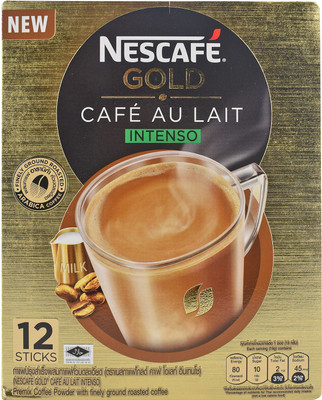 

Nescafe Gold Cafe Au Lait Intenso Premix Coffee, 12 Sticks - 228g (12x19g) Instant Coffee(228 g)