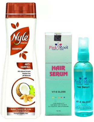 

Pink Root Hair Serum 100ml, Nyle 180ml Anti Hair Fall Shampoo(Set of 2)