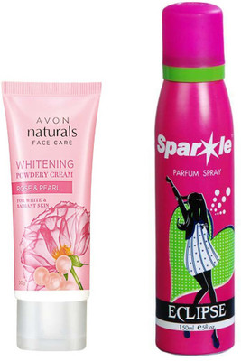 

Avon Anew Naturals Rose and pearl powdery night cream (50 g) With one sparkle perfume spray 150 ml(Set of 2)