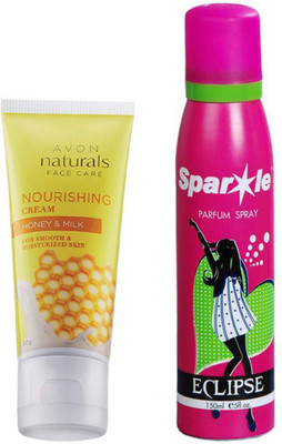 

Avon Anew NATURALS NURISHING HONEY & MILK CREAM (50 g) With one sparkle perfume spray 150 ml(Set of 2)