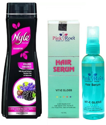 

Pink Root Hair Serum 100ml, Nyle 180ml Volume Enhance Shampoo(Set of 2)