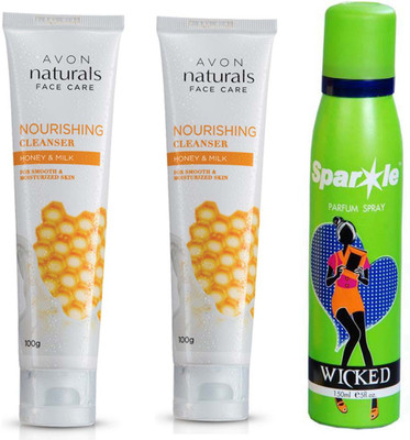 

Avon Anew two Nourishing Honey & Milk Cleanser (100 g) With one sparkle perfume spray 150 ml(Set of 3)