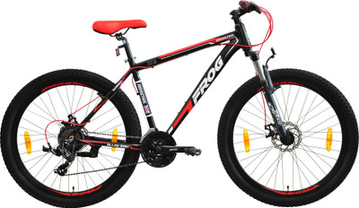 

Frog Arsenal Front Suspension Dual Disc Brake Bike For Adults Grey&Red 27.5 T Mountain Cycle(21 Gear, Multicolor)