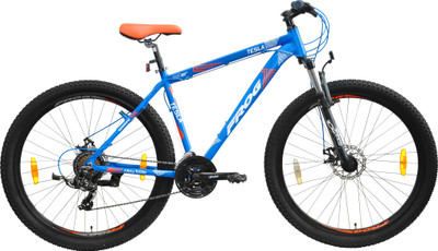 

Frog Tesla Front Suspension Dual Disc Brake Bike For Adults Blue&Orange 29 T 21 Gear Mountain Cycle(Multicolor)