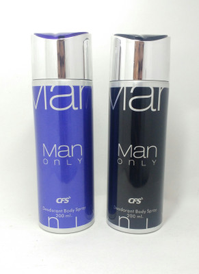 

CFS Man Only Black and Man Only Blue Deodorant Spray - For Men(400 ml, Pack of 2)
