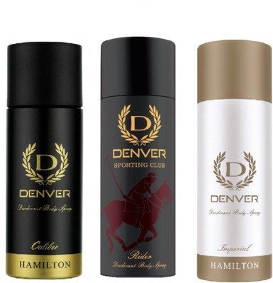 

Denver Caliber,RIDER & Imperial Deodorant Spray - For Men(495 ml, Pack of 3)