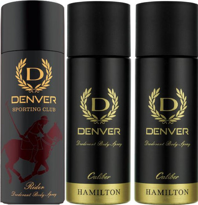 

Denver Sporting Club New Rider , Caliber Deodorant Body Spray - For Men(495 ml, Pack of 3)