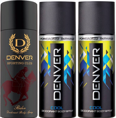 

Denver Sporting Club New Rider , Cool Deodorant Body Spray - For Men(465 ml, Pack of 3)