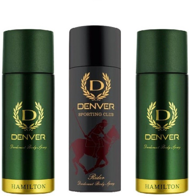 

Denver Sporting Club NEW RIDER & Hamilton Deodorant Spray - For Men(495 ml, Pack of 3)